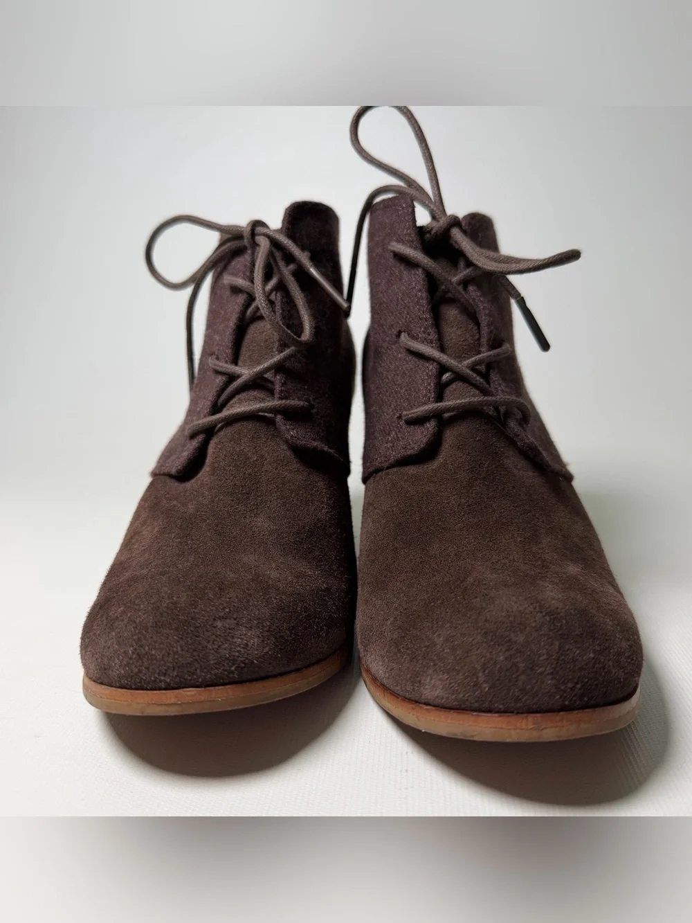 Toms Lunata Lace Up Heeled Bootie - sz 8.5